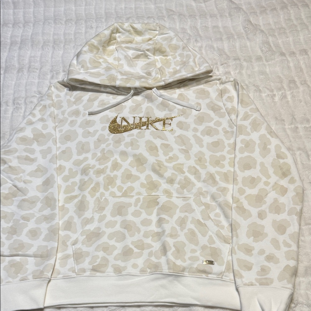 Nike Cream and Tan Camo Hoodie